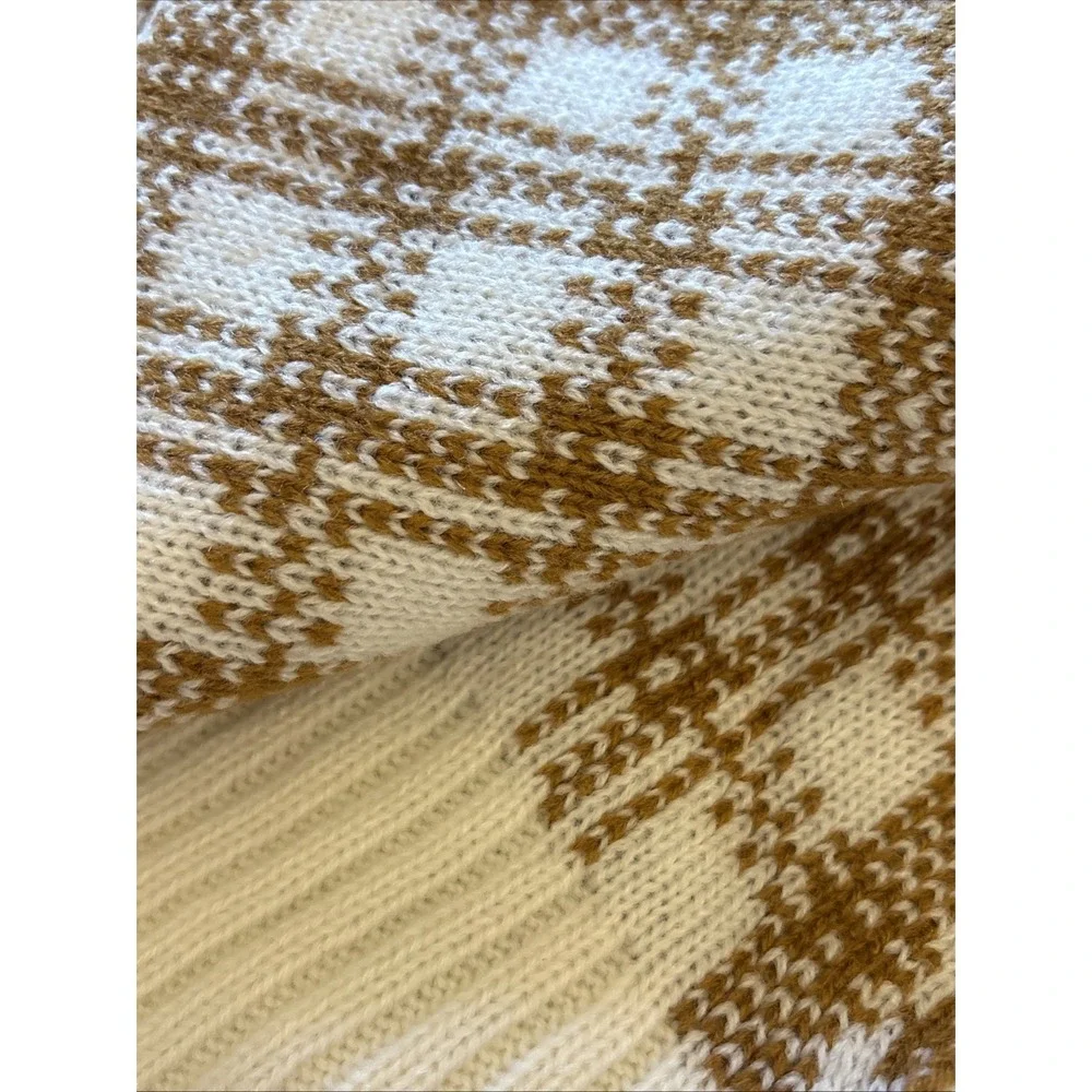 Timberland Scarf NWT Wheat Plaid One Size Winter Fall Logo T101808